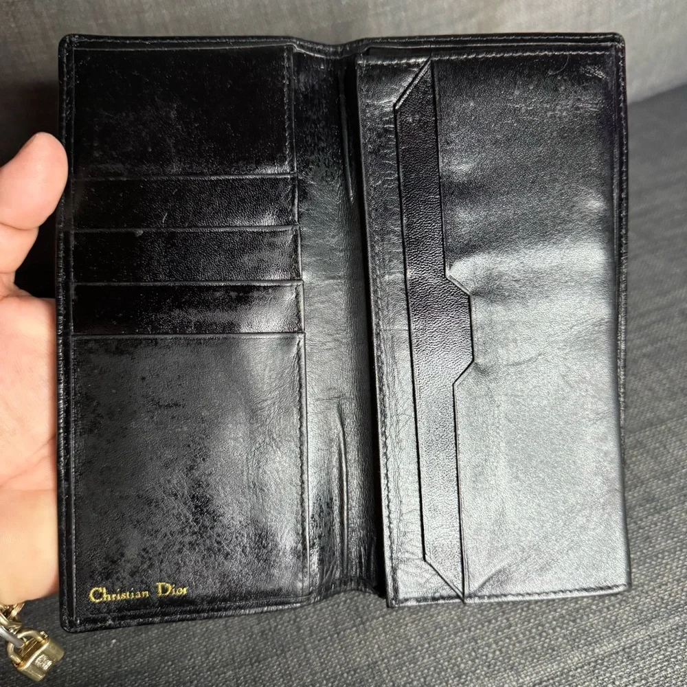 Christian Dior Vintage Check Leather Wallet